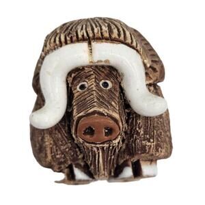 Vintage Artesania Rinconada Handmade Ceramic Musk Ox Retired Collectible Figure